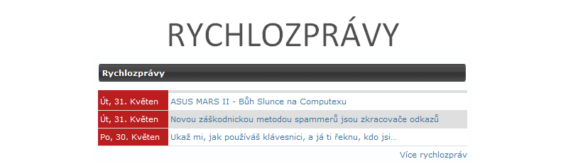 Rychlozprávy - nová služba